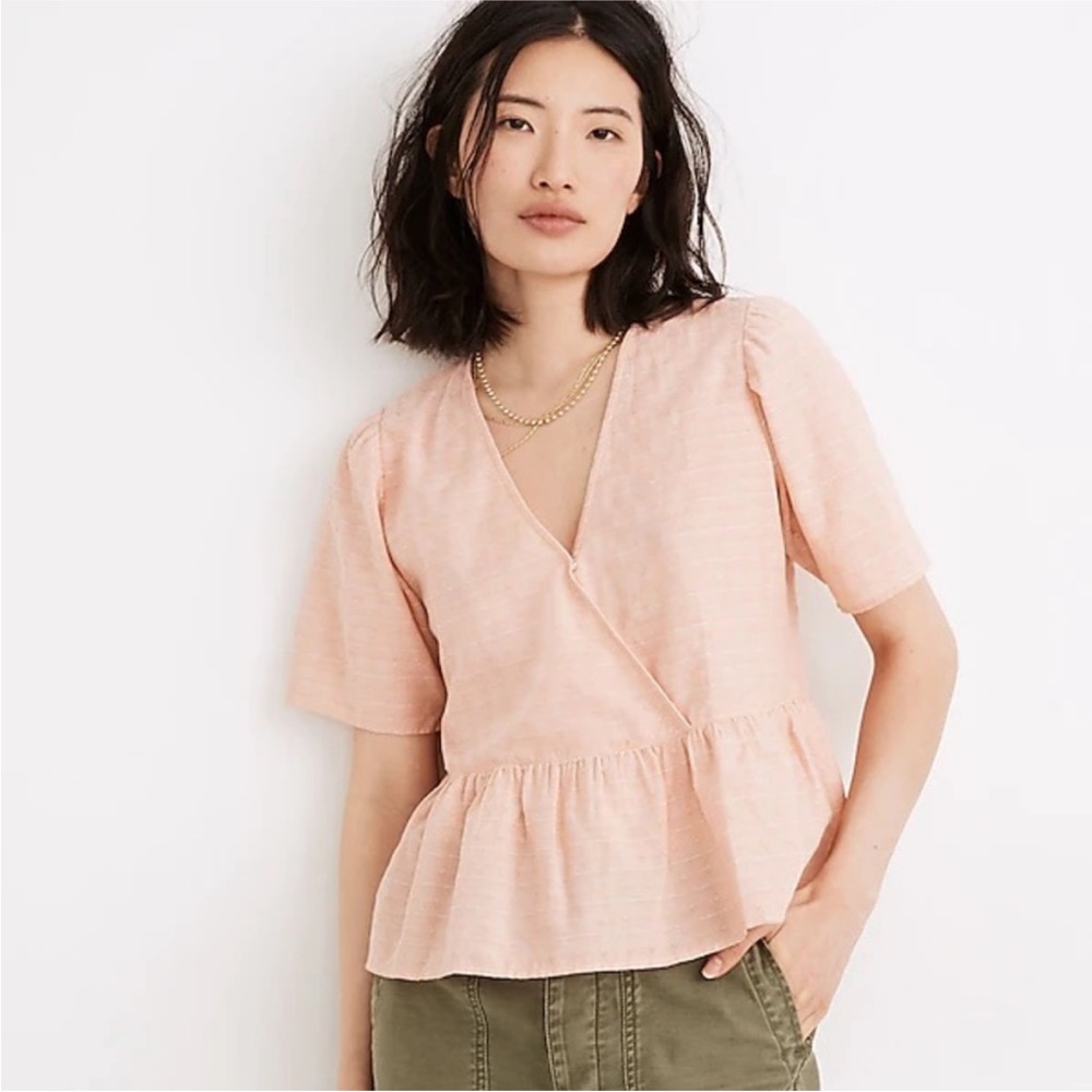Madewell Peach Wrap Blouse